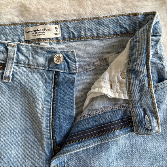 ABERCROMBIE & FITCH 28 Long 6 4 Curve Love 90s Straight Ultra High Rise Jeans - Picture 4 of 12